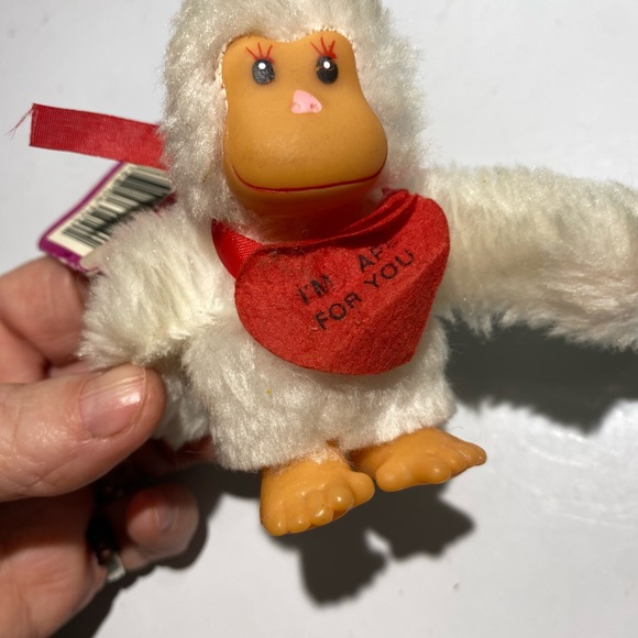 Vintage valentines suction cup rubber and plush ornament - Picture 5 of 7